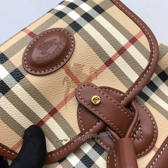 Burberry專門店新款女士後背包書包 巴寶莉中古格紋面雙肩包 yxb1007